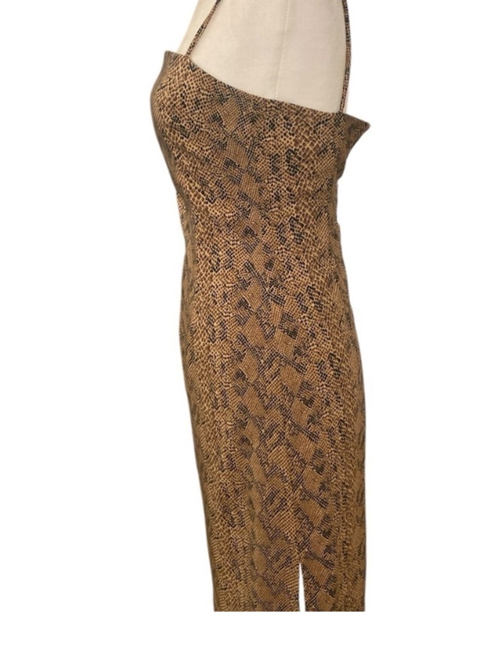 Heart Soul Womens Vintage 90s Snakeskin Print Dress - Picture 4 of 7
